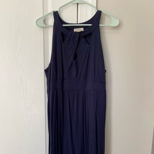 Loft Navy blue dress, mid length, bust detail